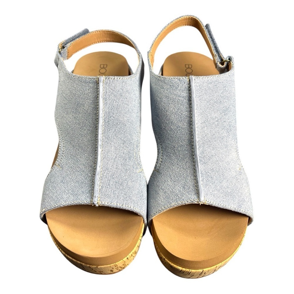 Corkys “Carley” Denim Wedge Sandals - Size 10
